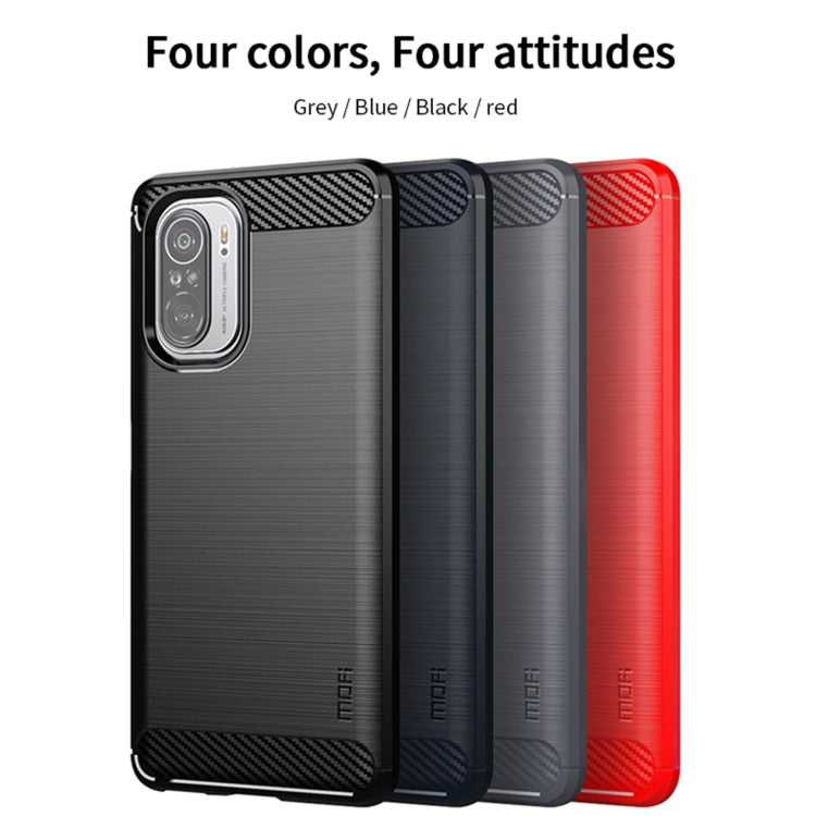 MOFI Gentleness Series Brushed Texture Carbon Fiber Soft TPU Case, For Xiaomi Redmi Note 11T Pro 5G / 11T Pro Plus 5G