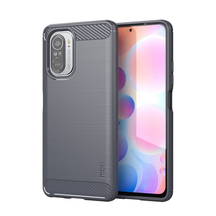 MOFI Gentleness Series Brushed Texture Carbon Fiber Soft TPU Case, For Xiaomi Redmi Note 11T Pro 5G / 11T Pro Plus 5G