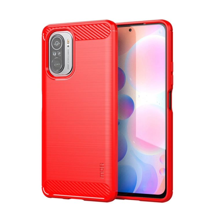 MOFI Gentleness Series Brushed Texture Carbon Fiber Soft TPU Case, For Xiaomi Redmi Note 11T Pro 5G / 11T Pro Plus 5G