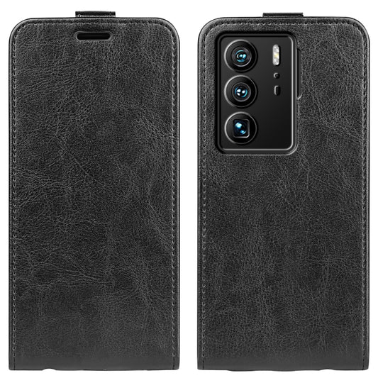 For ZTE Axon 40 Ultra R64 Texture Vertical Flip Leather Phone Case