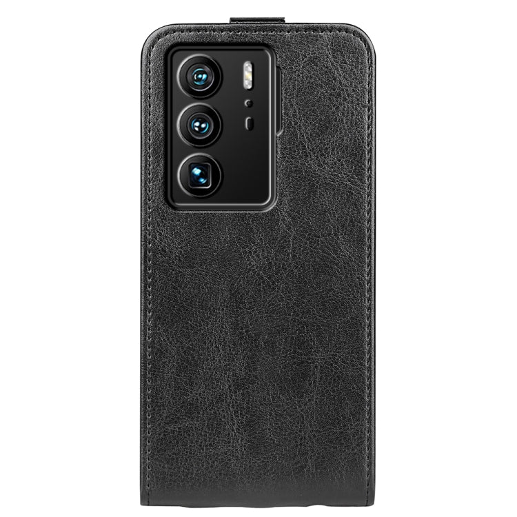 For ZTE Axon 40 Ultra R64 Texture Vertical Flip Leather Phone Case