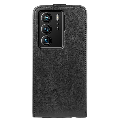 For ZTE Axon 40 Ultra R64 Texture Vertical Flip Leather Phone Case