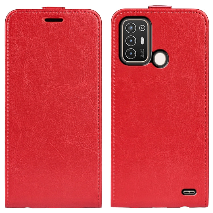 For ZTE Blade A52 R64 Texture Vertical Flip Leather Phone Case, For ZTE Blade A52