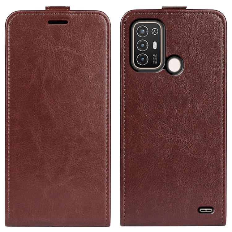 For ZTE Blade A52 R64 Texture Vertical Flip Leather Phone Case, For ZTE Blade A52