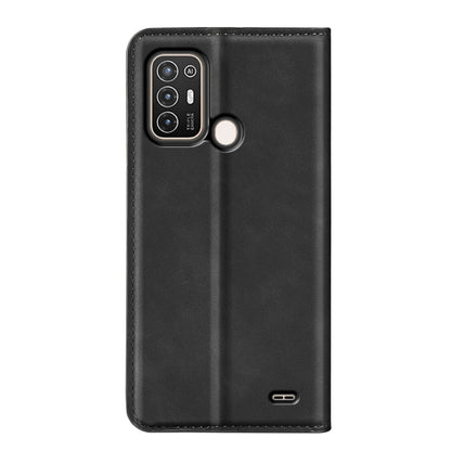 For ZTE Blade A52 Retro-skin Magnetic Suction Leather Phone Case