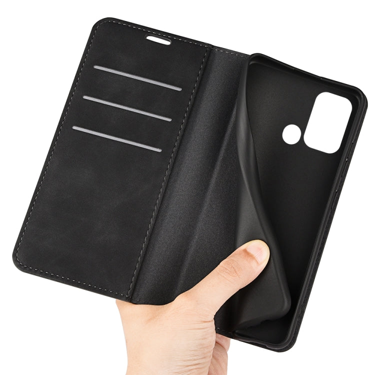 For ZTE Blade A52 Retro-skin Magnetic Suction Leather Phone Case