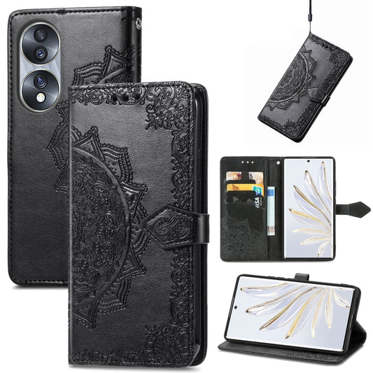 Mandala Flower Embossed Horizontal Flip Leather Phone Case