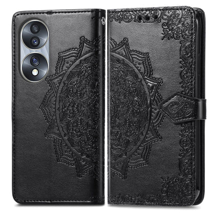 Mandala Flower Embossed Horizontal Flip Leather Phone Case