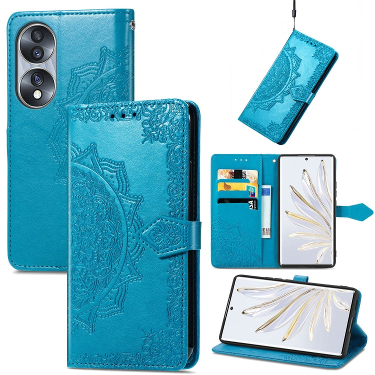 Mandala Flower Embossed Horizontal Flip Leather Phone Case