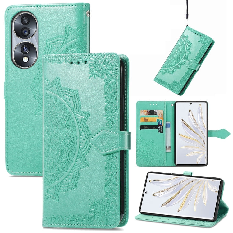 Mandala Flower Embossed Horizontal Flip Leather Phone Case