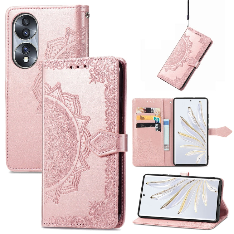 Mandala Flower Embossed Horizontal Flip Leather Phone Case