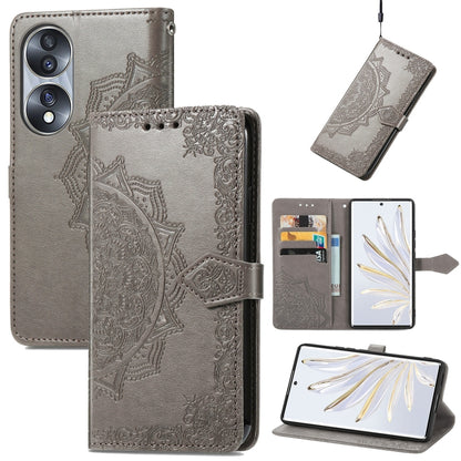 Mandala Flower Embossed Horizontal Flip Leather Phone Case