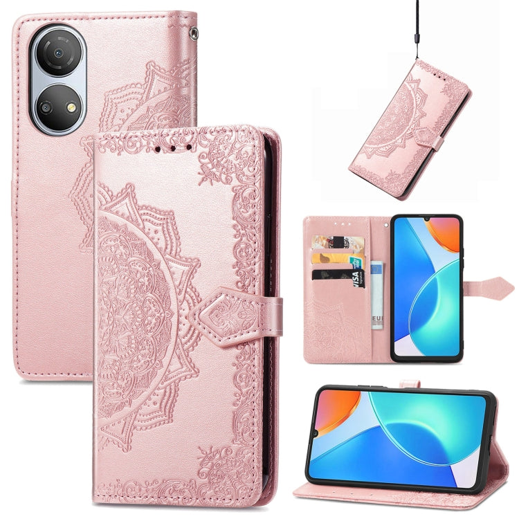 Mandala Flower Embossed Horizontal Flip Leather Phone Case