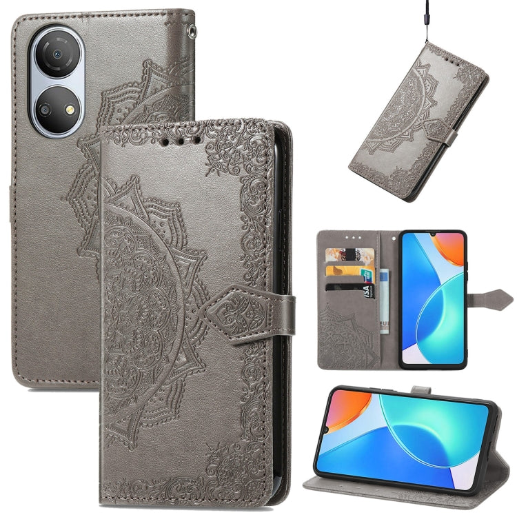 Mandala Flower Embossed Horizontal Flip Leather Phone Case