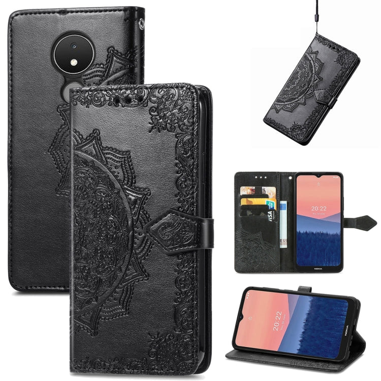 Mandala Flower Embossed Horizontal Flip Leather Phone Case