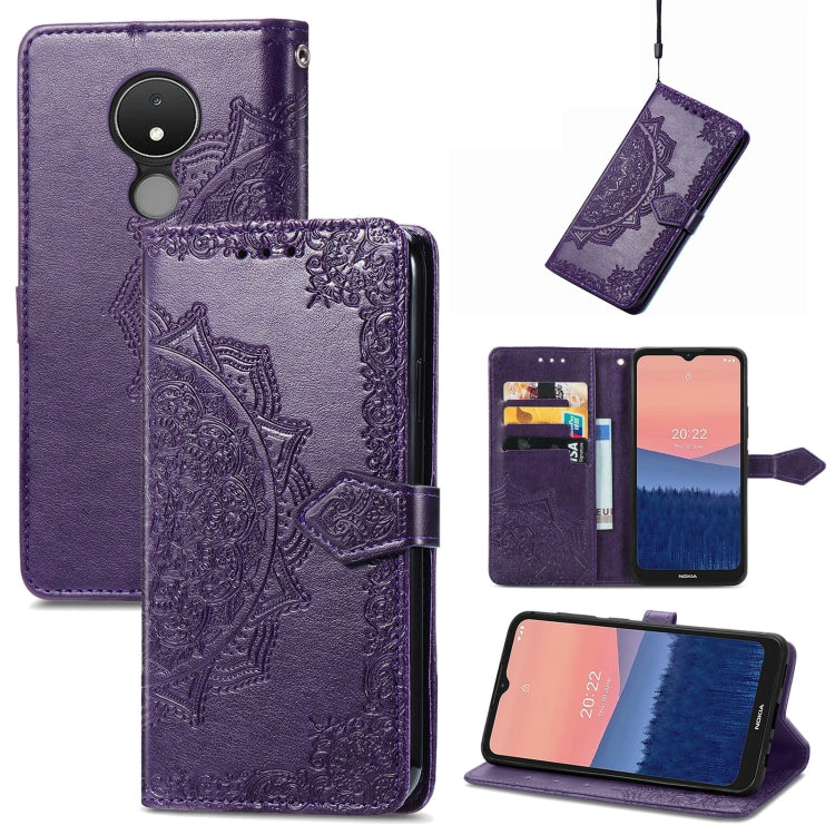 Mandala Flower Embossed Horizontal Flip Leather Phone Case