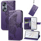 Butterfly Love Flower Embossed Horizontal Flip Leather Phone Case