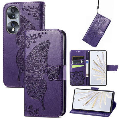 Butterfly Love Flower Embossed Horizontal Flip Leather Phone Case, For Honor 70, For Nokia C21 Plus, For OnePlus Nord 2T