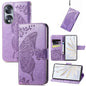 Butterfly Love Flower Embossed Horizontal Flip Leather Phone Case, For Honor 70, For Nokia C21 Plus, For OnePlus Nord 2T