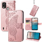 Butterfly Love Flower Embossed Horizontal Flip Leather Phone Case