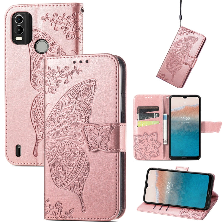 Butterfly Love Flower Embossed Horizontal Flip Leather Phone Case, For Honor 70, For Nokia C21 Plus, For OnePlus Nord 2T