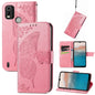 Butterfly Love Flower Embossed Horizontal Flip Leather Phone Case