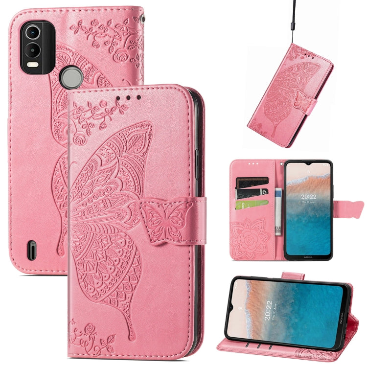 Butterfly Love Flower Embossed Horizontal Flip Leather Phone Case, For Honor 70, For Nokia C21 Plus, For OnePlus Nord 2T