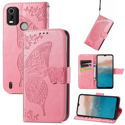 Butterfly Love Flower Embossed Horizontal Flip Leather Phone Case, For Honor 70, For Nokia C21 Plus, For OnePlus Nord 2T