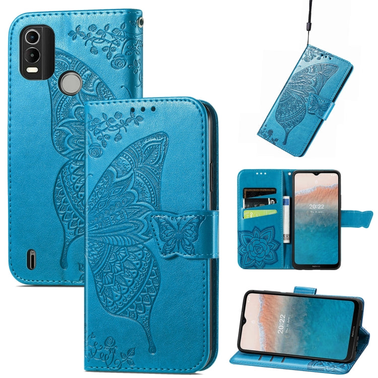 Butterfly Love Flower Embossed Horizontal Flip Leather Phone Case