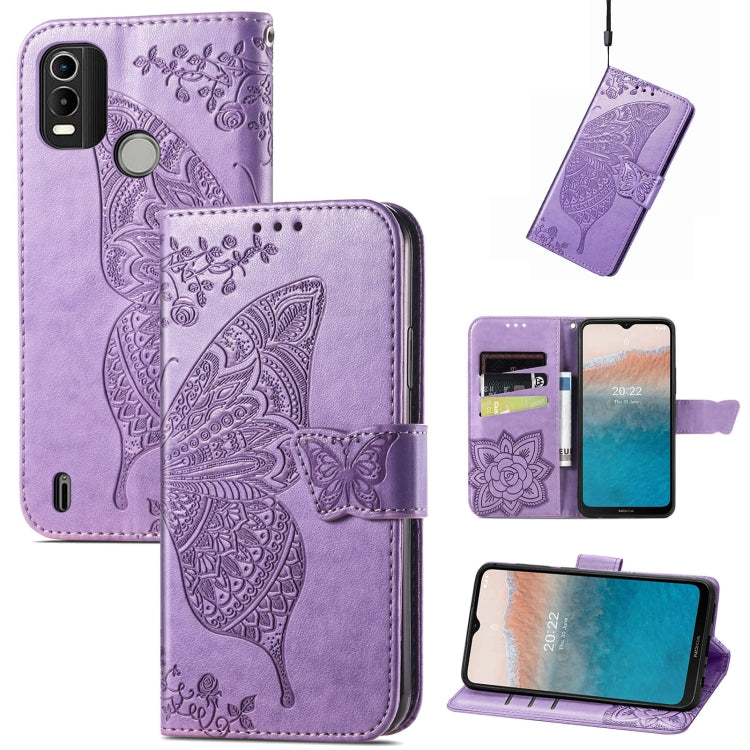 Butterfly Love Flower Embossed Horizontal Flip Leather Phone Case