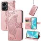 Butterfly Love Flower Embossed Horizontal Flip Leather Phone Case