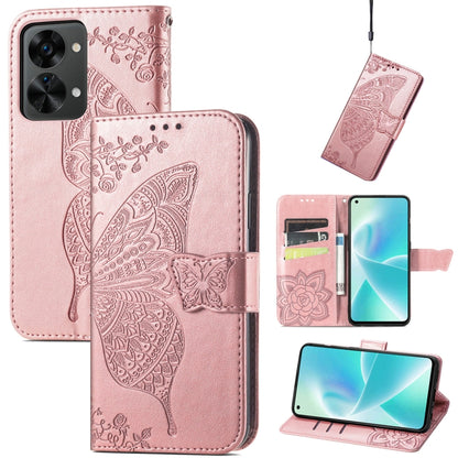 Butterfly Love Flower Embossed Horizontal Flip Leather Phone Case, For Honor 70, For Nokia C21 Plus, For OnePlus Nord 2T