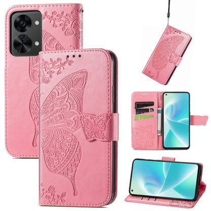 Butterfly Love Flower Embossed Horizontal Flip Leather Phone Case