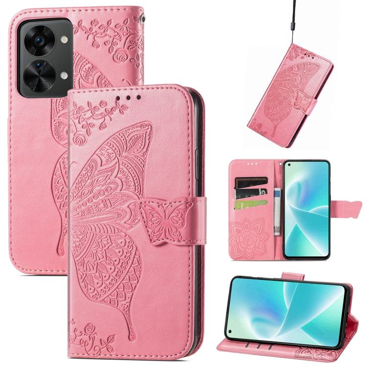 Butterfly Love Flower Embossed Horizontal Flip Leather Phone Case, For Honor 70, For Nokia C21 Plus, For OnePlus Nord 2T