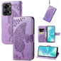 Butterfly Love Flower Embossed Horizontal Flip Leather Phone Case