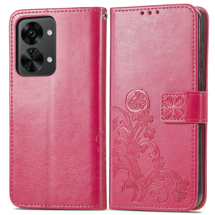 Four-leaf Clasp Embossed Buckle Leather Phone Case