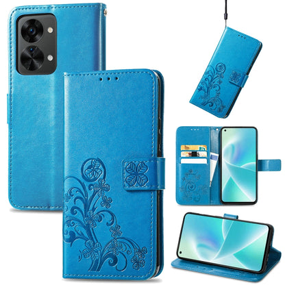 Four-leaf Clasp Embossed Buckle Leather Phone Case