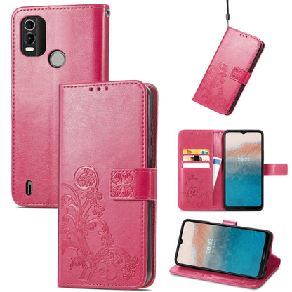 Four-leaf Clasp Embossed Buckle Leather Phone Case