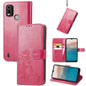 Four-leaf Clasp Embossed Buckle Leather Phone Case