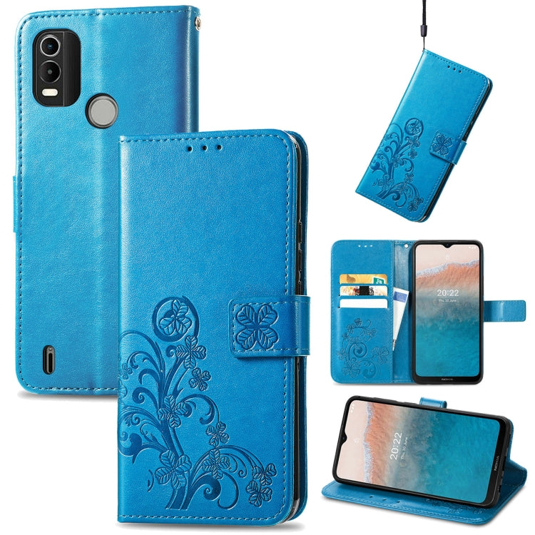 Four-leaf Clasp Embossed Buckle Leather Phone Case