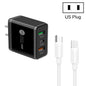 45W PD3.0 + 2 x QC3.0 USB Multi Port Charger with Type-C to Type-C Cable, US Plug, US Plug + Type-C to Type-C Cable