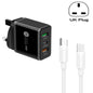 45W PD3.0 + 2 x QC3.0 USB Multi Port Charger with Type-C to Type-C Cable, UK Plug, UK Plug + Type-C to Type-C Cable