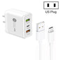 45W PD25W + 2 x QC3.0 USB Multi Port Charger with USB to Type-C Cable, US Plug, US Plug + USB to Type-C Cable