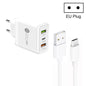 45W PD25W + 2 x QC3.0 USB Multi Port Charger with USB to Type-C Cable, EU Plug, EU Plug + USB to Type-C Cable