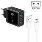 45W PD25W + 2 x QC3.0 USB Multi Port Charger with USB to Type-C Cable, EU Plug, EU Plug + USB to Type-C Cable
