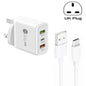 45W PD25W + 2 x QC3.0 USB Multi Port Charger with USB to Type-C Cable, UK Plug, UK Plug + USB to Type-C Cable