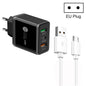 45W PD25W + 2 x QC3.0 USB Multi Port Charger with USB to Micro USB Cable, EU Plug, EU Plug + USB to Micro USB Cable