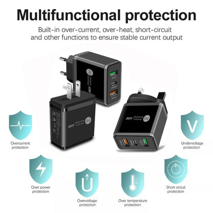 45W PD25W + 2 x QC3.0 USB Multi Port Charger with USB to Micro USB Cable, EU Plug, EU Plug + USB to Micro USB Cable