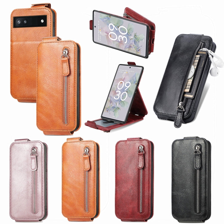 Zipper Wallet Vertical Flip Leather Phone Case