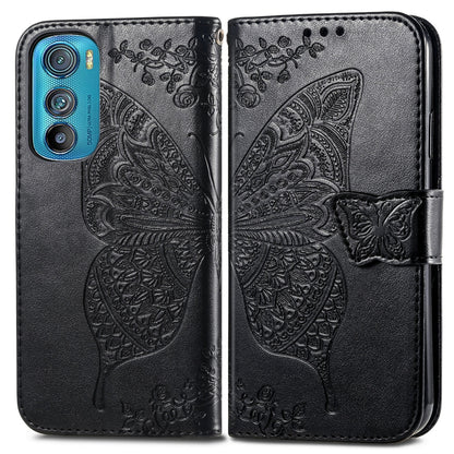 Butterfly Love Flower Embossed Flip Leather Phone Case, For Motorola Edge 30, For OnePlus Nord CE 2 Lite 5G